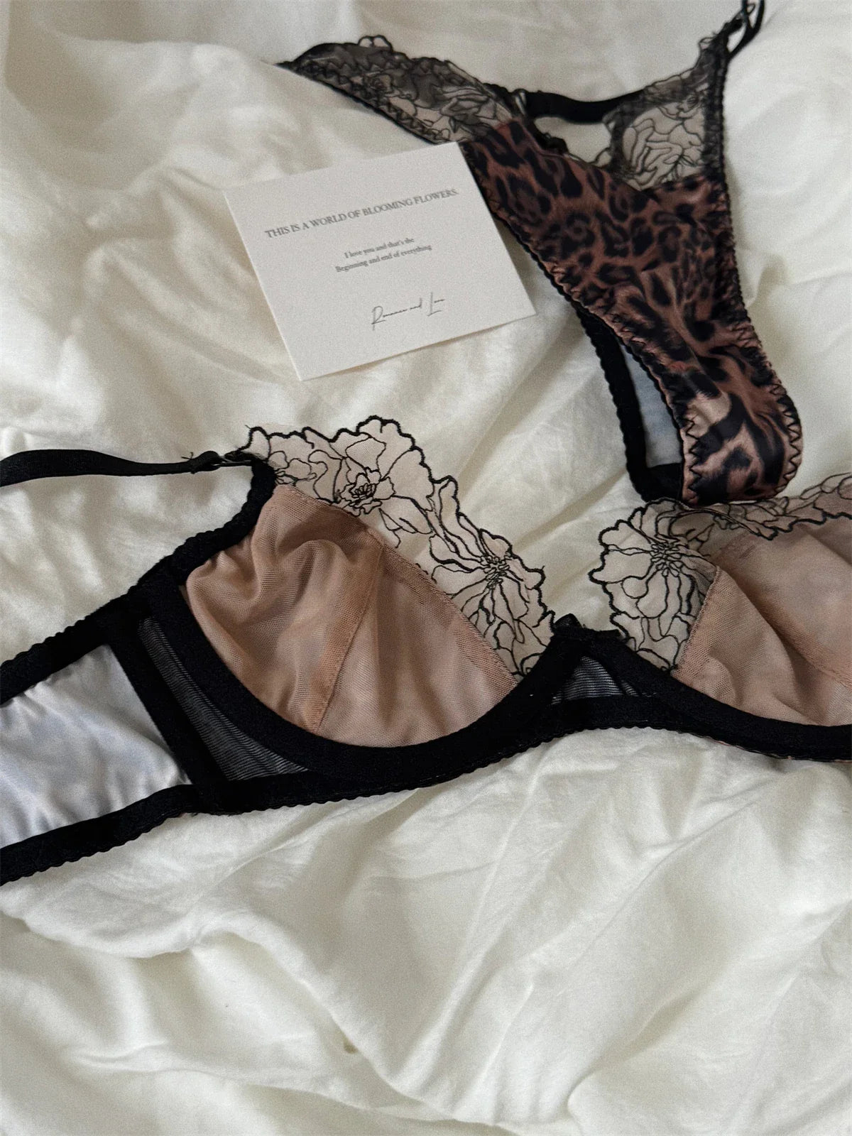 Leopard-print lingerie Set