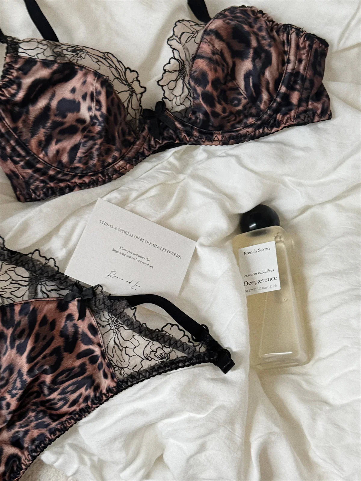 Leopard-print lingerie Set