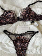 Leopard-print lingerie Set