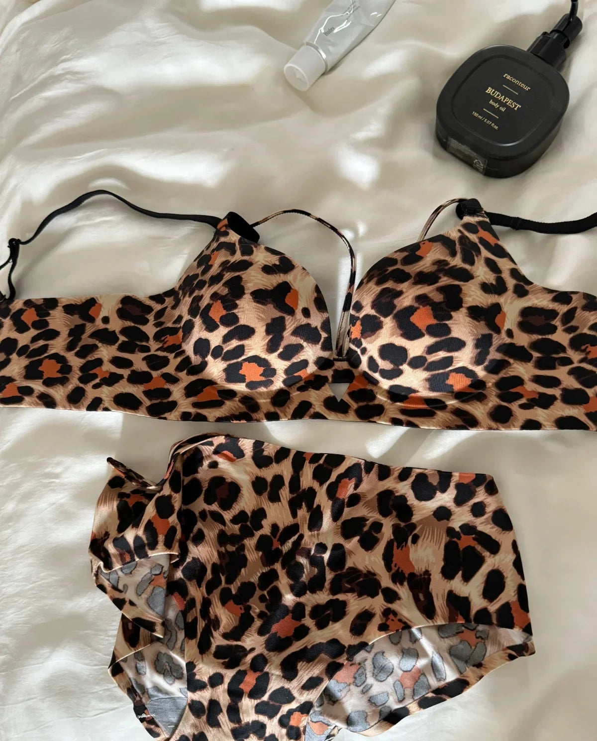 Leopard print on the thin under the thick lingerie without steel ring Underwear