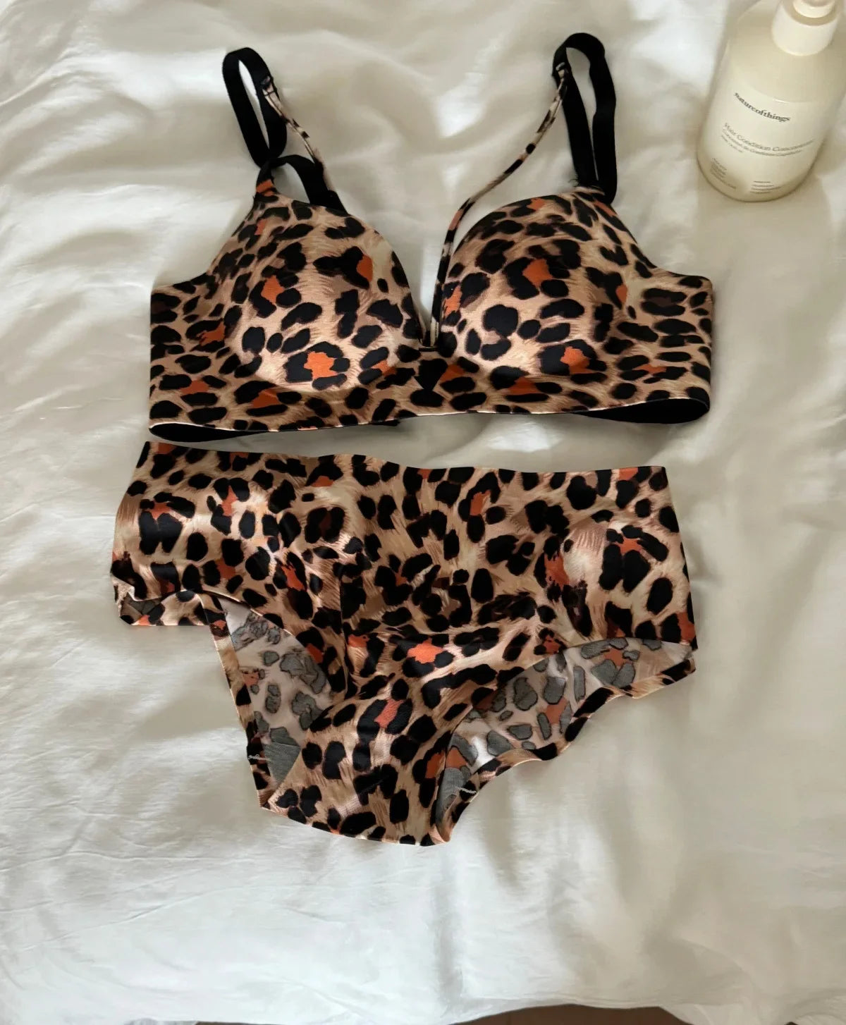 Leopard print on the thin under the thick lingerie without steel ring Underwear