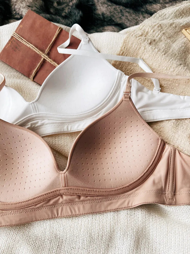 Lightweight breathable wireless bra
