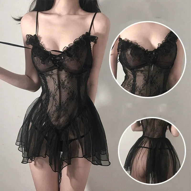 Lingerie Sexy Black Lace Bodysuit  Adult Underwear