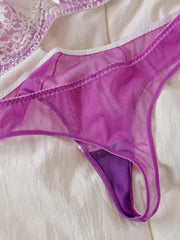 Magenta French Court Lace Elegant Push-Up & Minimizer Bra Set