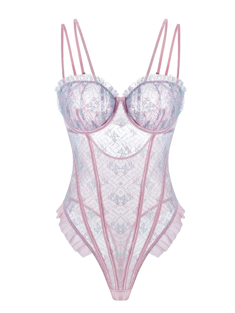 Mermaid Girl Lace Jumpsuit Women Large Size Underwear