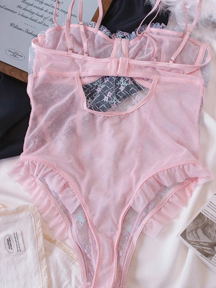 Mermaid Girl Lace Jumpsuit Women Large Size Underwear
