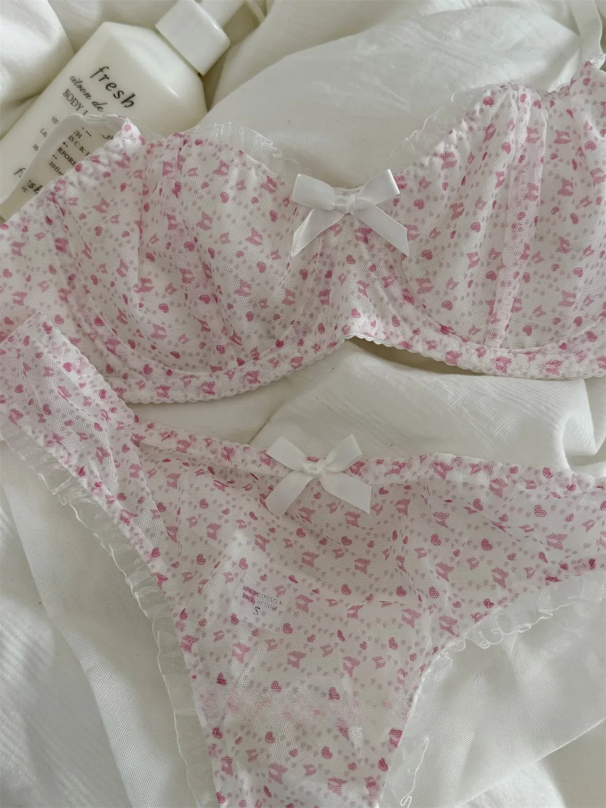 Mesh embroidery Underwear