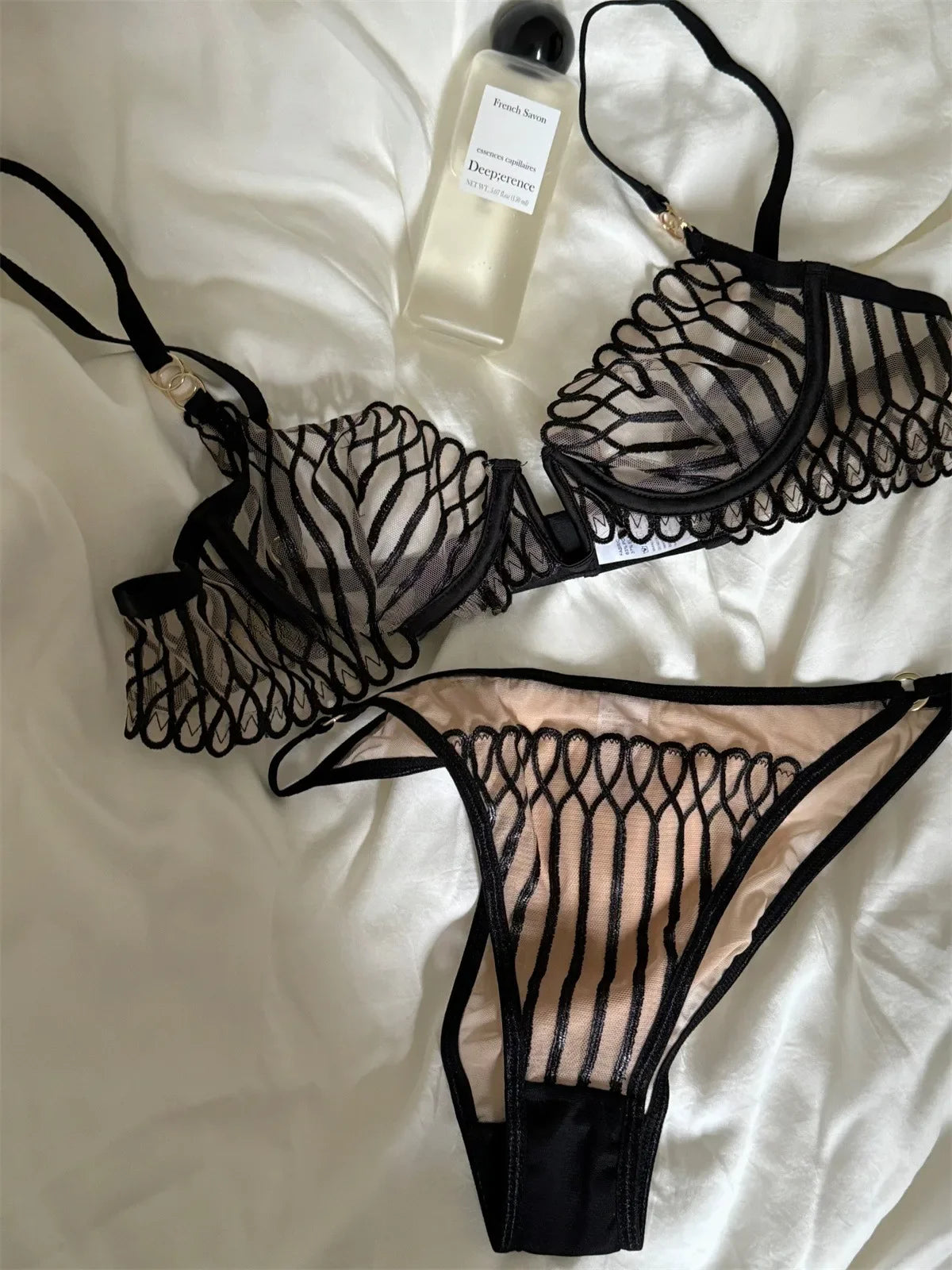 Mesh sexy lingerie thin glossy back bra anti-sagging women Underwear