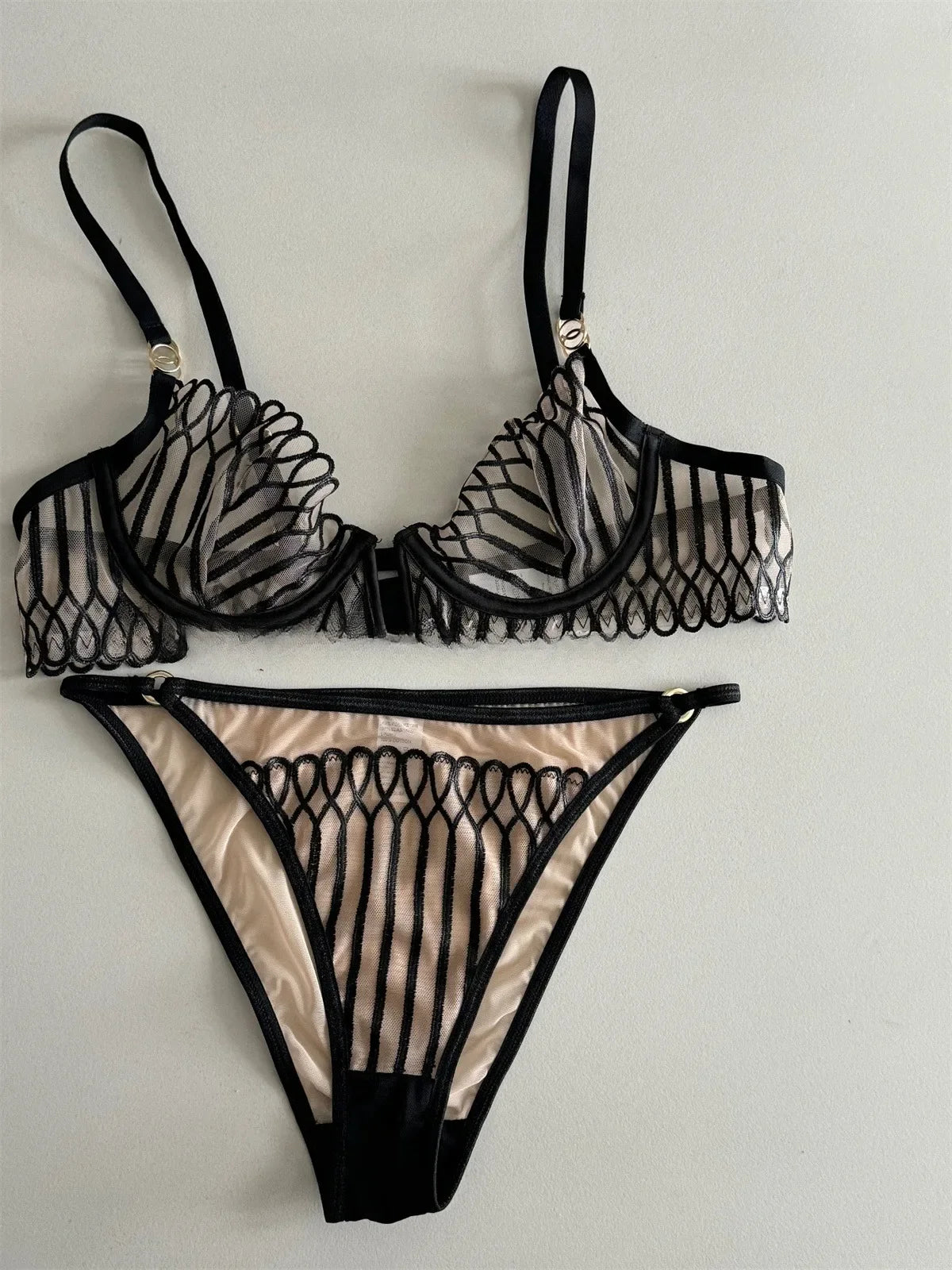Mesh sexy lingerie thin glossy back bra anti-sagging women Underwear