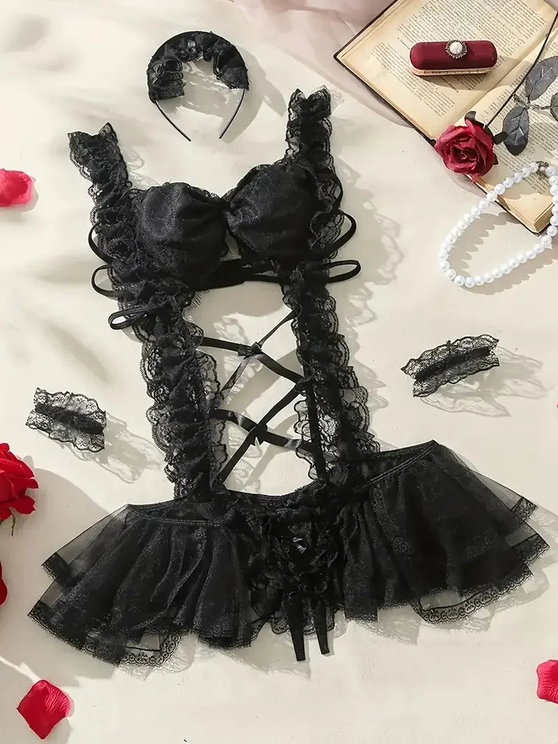 Naughty Maid Role Play Costume Bodysuit