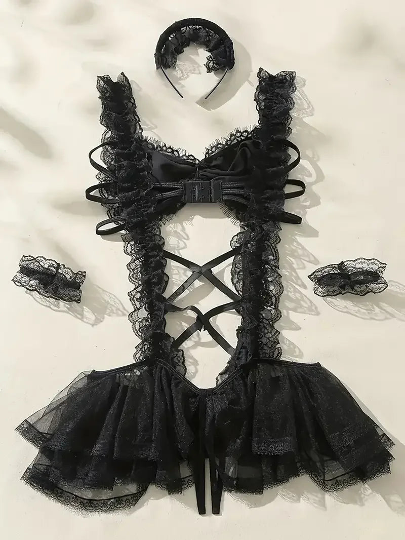 Naughty Maid Role Play Costume Bodysuit