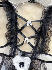 Naughty Maid Role Play Costume Bodysuit
