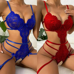 Hot Sexy Lingerie Lace Open Bra Set