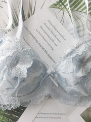 Japanese-style floral soft-cup underwired lingerie set