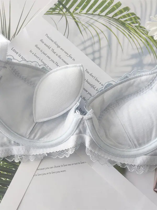 Japanese-style floral soft-cup underwired lingerie set