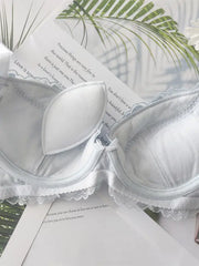 Japanese-style floral soft-cup underwired lingerie set
