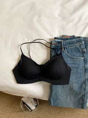 Women's Seamless Bra with Thin Shoulder Straps