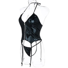 PU Latex Leather Sexy Lingerie Women Erotic Underwear