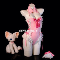 Pink Lolita Anime Kawaii Maid Uniform Cosplay Sexy Lingerie