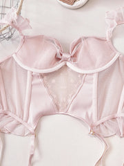 Pink With Chest Pad Fishbone CorSet