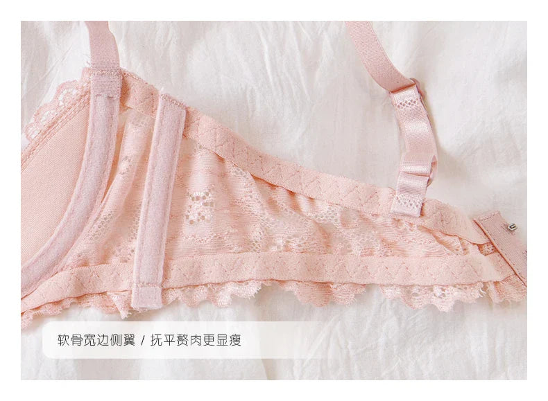 Pink sexy bra Set