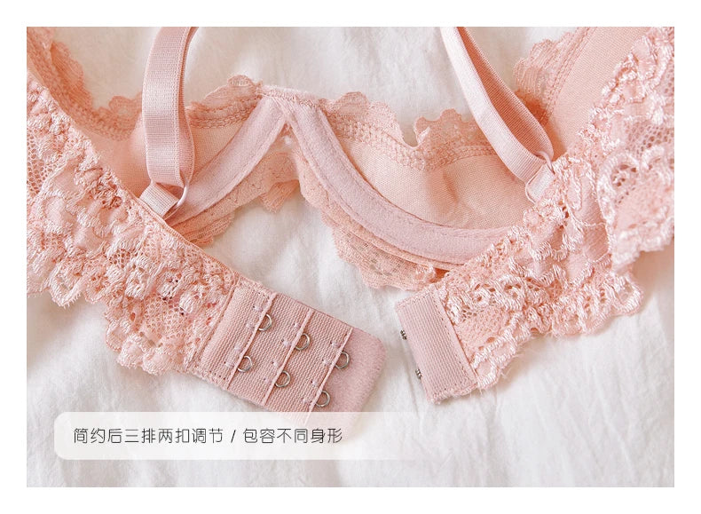 Pink sexy bra Set