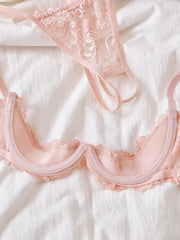 Pink sexy bra Set