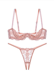 Pink sexy bra Set