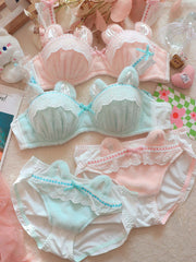 Plush Lingerie Winter Cute Cat Bra Set