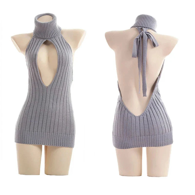 Porn Sexy Lingerie Transparent Sweater Dress