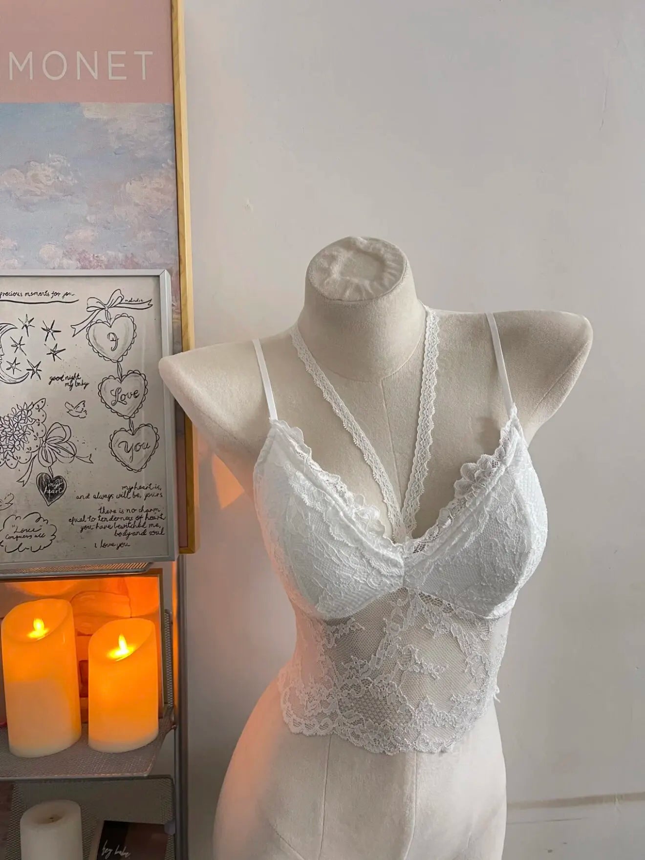 Pure Y2K Allure Sexy Lace Halter Camisole