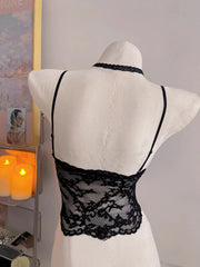Pure Y2K Allure Sexy Lace Halter Camisole