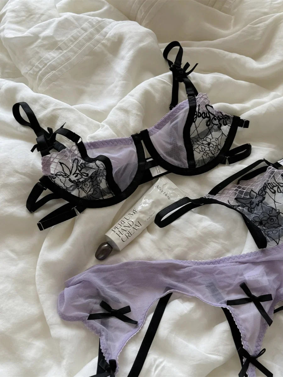 Purple Charming Lace Underwear