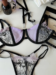 Purple Charming Lace Underwear
