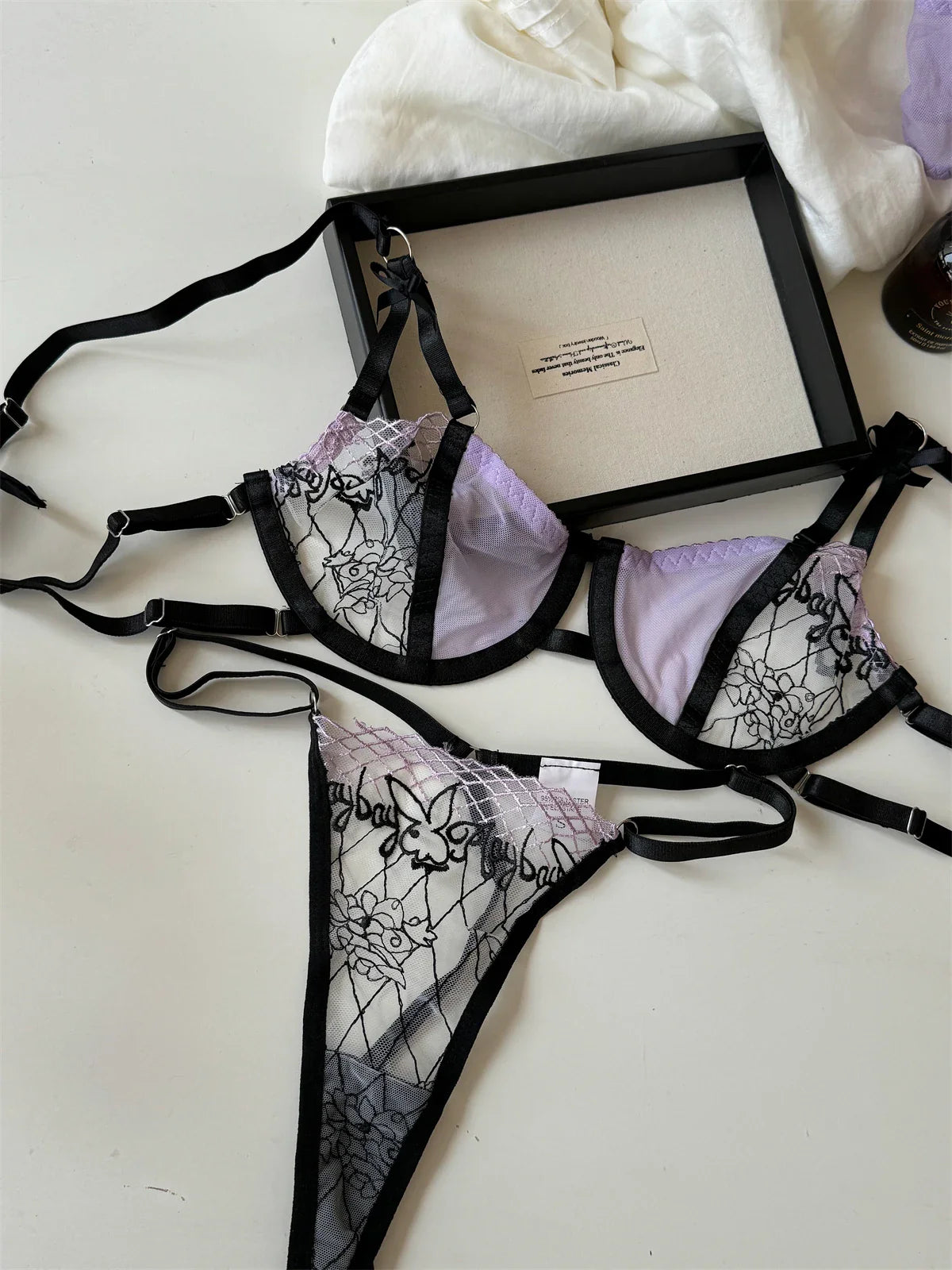 Purple Charming Lace Underwear
