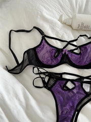 Purple dream story lace embroidery lingerie women Underwear