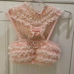 Retro Cake-Style Lingerie with Panties Ruffled Lace Sweet & Sexy Cute Bra-Free Underwear