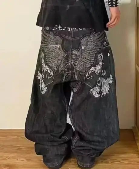 American retro jeans loose casual Y2K high street retro hip-hop clown couple wide leg pants