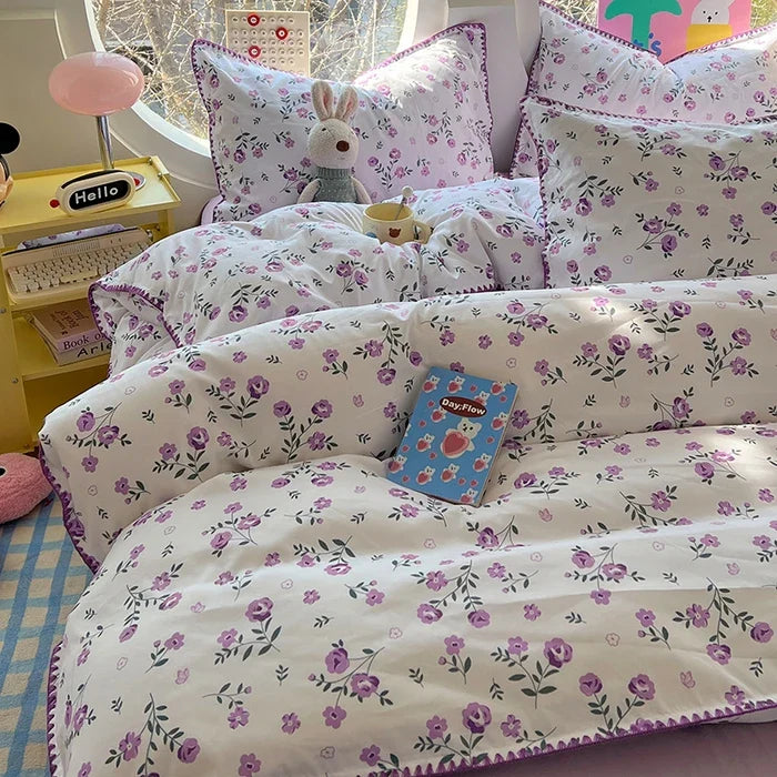 Lace Single Item Quilt Cover Skin-friendly Cotton Korean Version French Shell Quilt Cover Two People Use Bedding