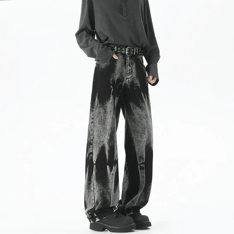 Baggy Wide Leg Jeans High Street Style Dyed Denim Casual Straight Neutral Wind Baggy Jeans Versatile