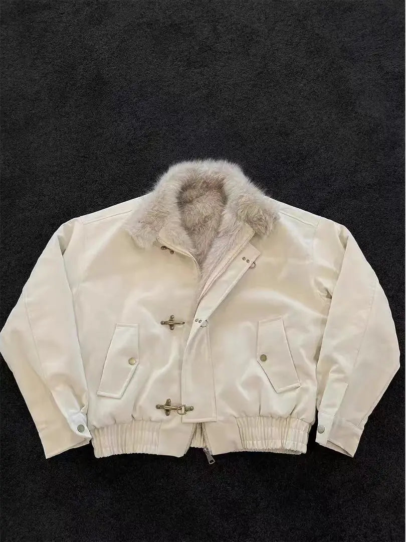 American Aircraft Button Pocket Zipper Stand-Up Collar Parka