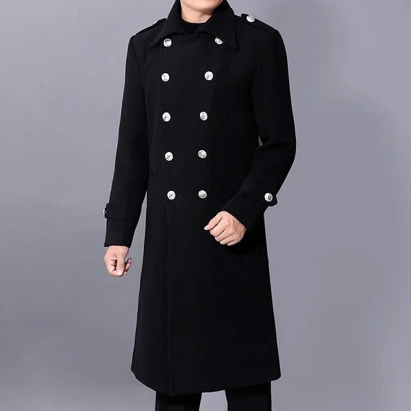 Long dust coat Warm Trench Woolen Cloth Coats Double Breasted Slims Solid Business Outwear