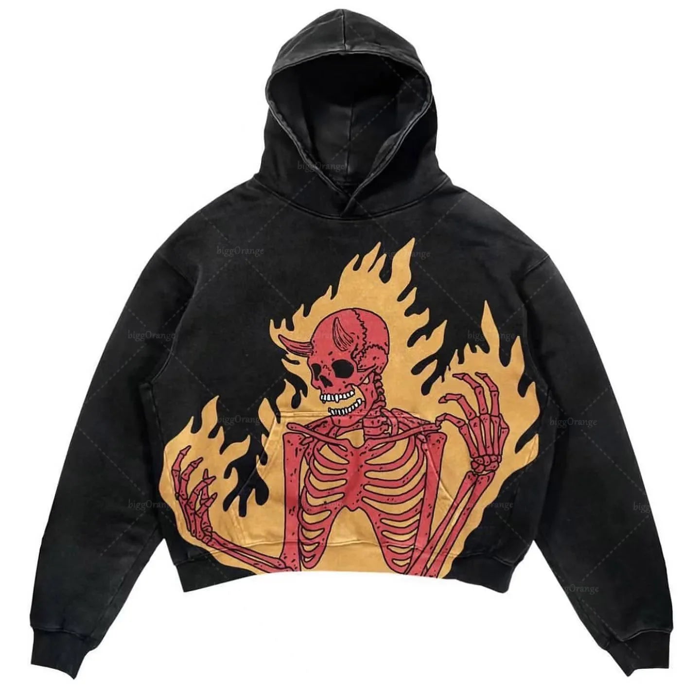 Punk Wind Ninja Printed Long-sleeved Hoodies Couples Hip-hop Street Y2k Street Loose Oversized Hoodies Harajuku Goth Top