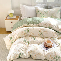 3pcs Elegant Floral Tea Art Print Duvet Cover Set