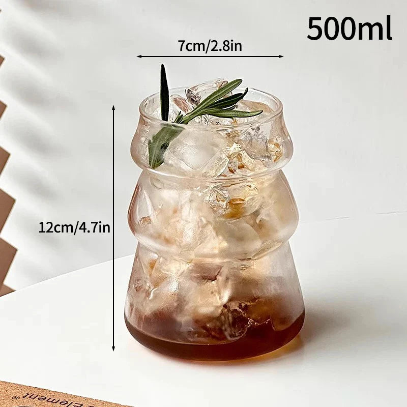 Glass Drinkware Cold Coffee Cups Latte Coffee Glass Iced Juice Milk Water Bottle