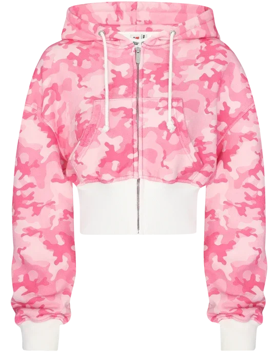 Trend Y2k Sportswear Two Piece Set Hip Hop Punk Camo Short Waist Slim Zipper Hoodie Casual High Waist Sports Pants