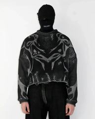 or sportswear Y2K striped multifunctiona top retro long sleeved Harajuku punk gothic high street slim fit pullover