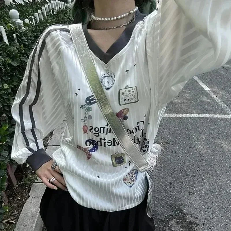 Korean Y2k Butterfly Print T-shirts