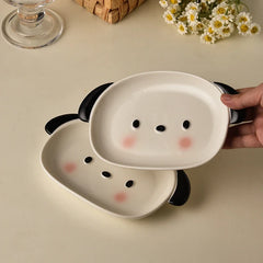 1pc/2pcs Ceramic bread plate, small dog shaped plate, cute mini fruit plate, dessert plate