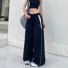 Y2K Vintage Loose Pant Casual Street Hip Hop Baggy Pants High Waist Wide Leg Trousers Solid Joggers Clothes